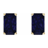 14K Yellow Lab-Grown Blue Sapphire Earrings